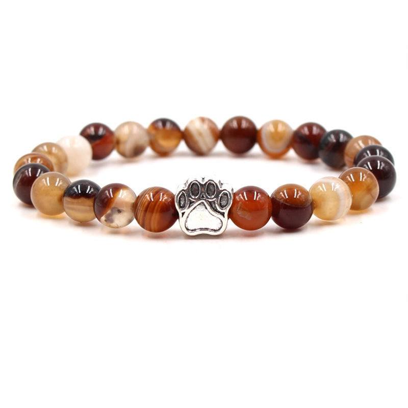 Holiday Gift Beaded Adjustable Foot Volcanic Rock Obsidian Turquoise Dog's Bracelets