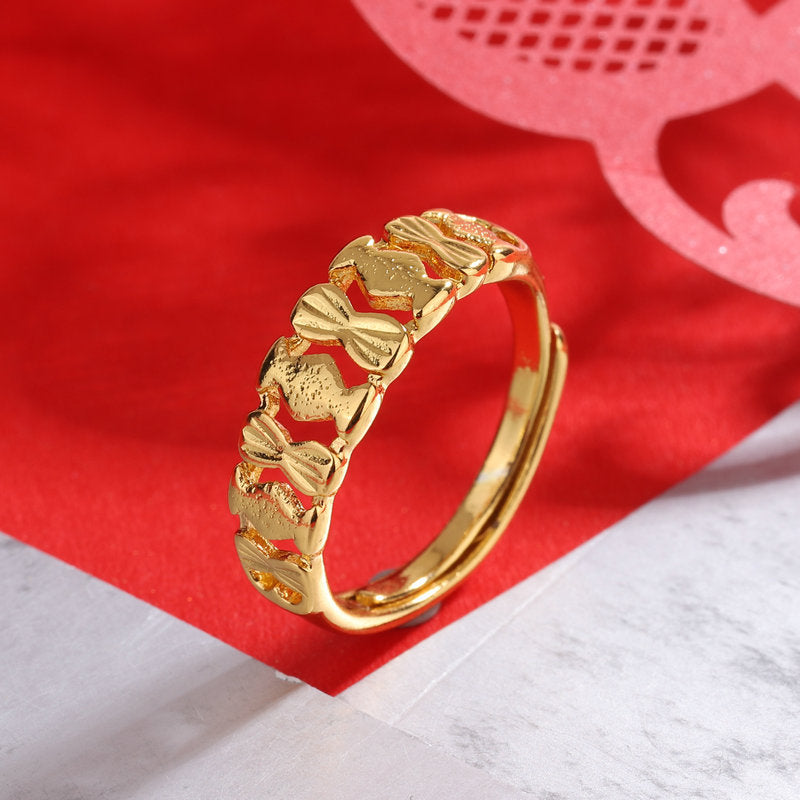 Women's Imitation Wedding Open Mouth Starry Sky Rings