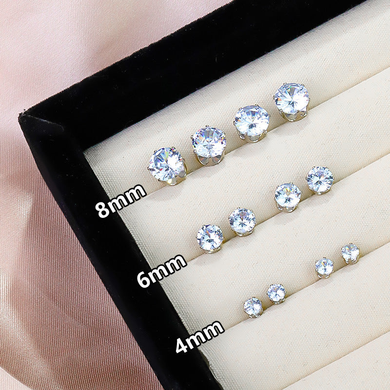 Refined Zircon Ear Minority Fashion Light Luxury Temperament Stud Earrings