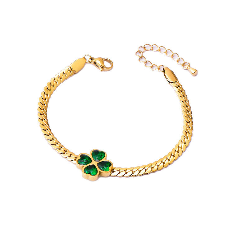 Love Heart Flowers Clip Elegant Clover Ear Buckle