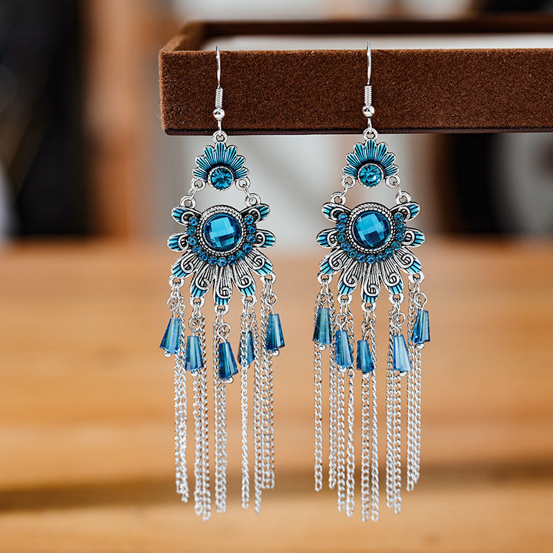 Chinese Style Crystal Long Chain Alloy Your Earrings
