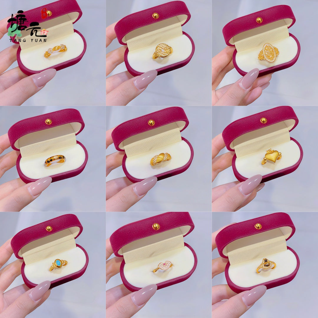 Women's Alluvial Gold Retro Affordable Luxury Design Brass Plated Fashion Ring