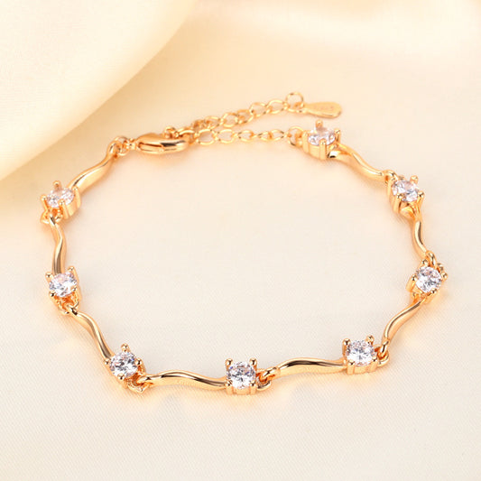 Irregular Wave Design Copper Plating Ladies Bracelet