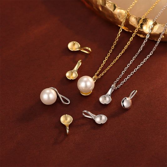 Ball Beads Small Spoon Empty Holder Pendants