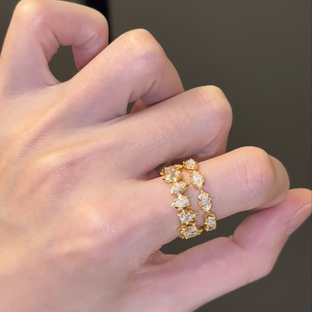 Lux Exquisite Full Diamond Horse Eye Rings