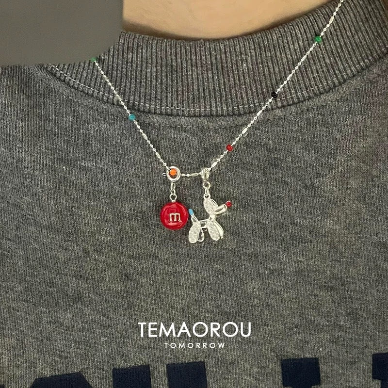 Glaze Beaded Female Cute Apple Czech Beads Necklaces