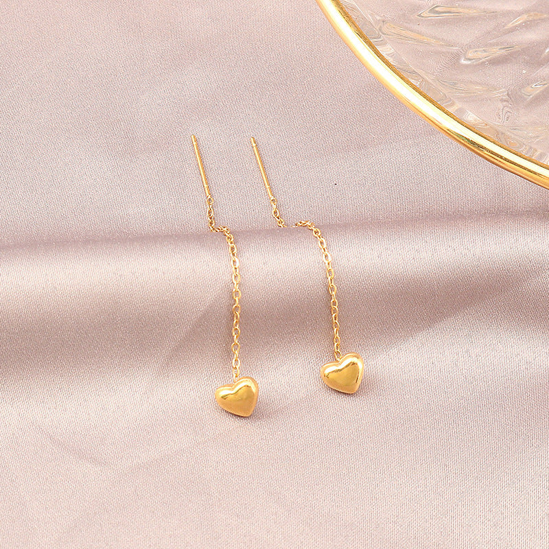 Love Heart String Trendy Titanium Steel Heart-shaped Ear Line
