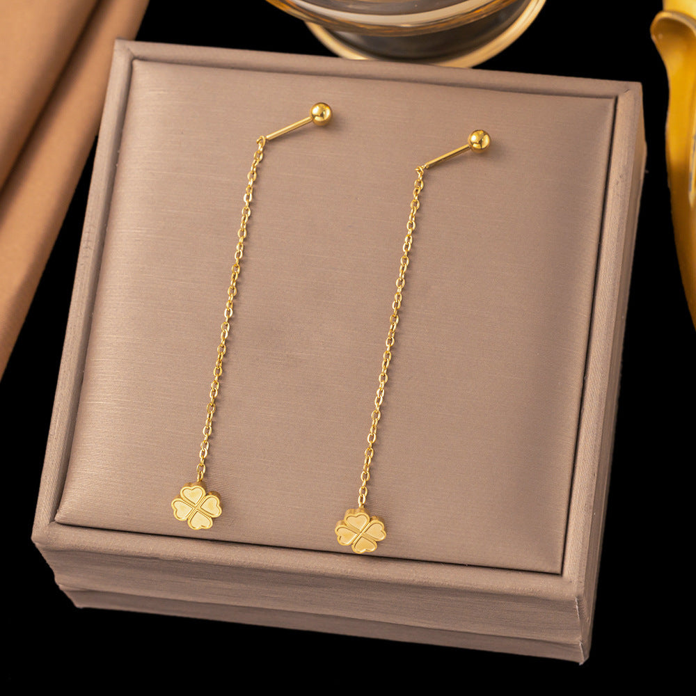 Steel Tassel Niche Design Hollow Heart Shaped Love Female Simple Ear Line