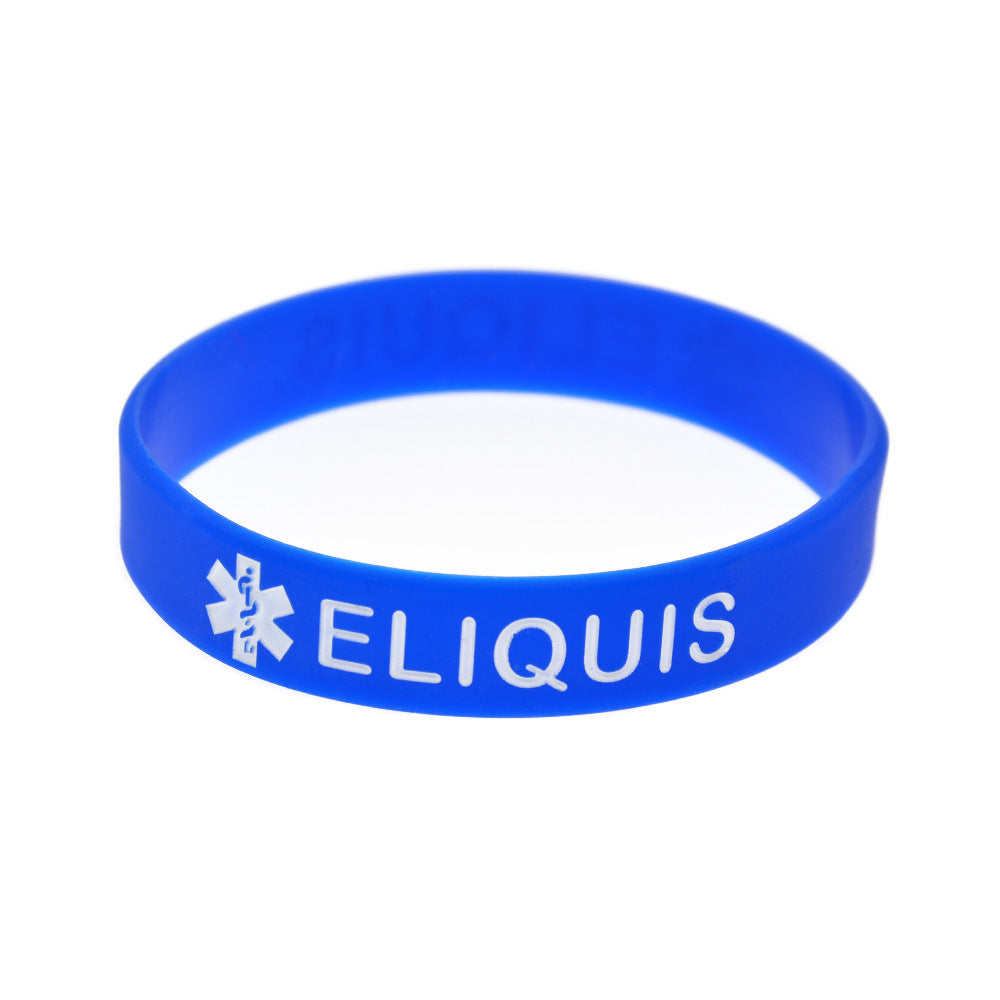 Silicone Medical Warning Wrist Strap Sports Adult Bracelets