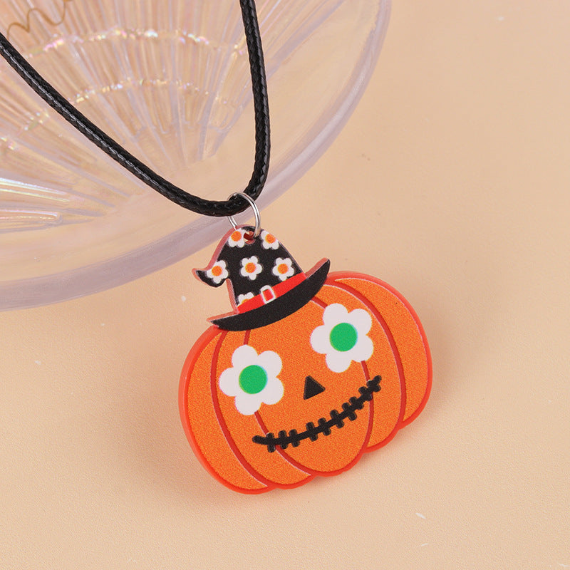 Women's Cartoon Fun Ghost Pumpkin Acrylic Personalized Necklaces