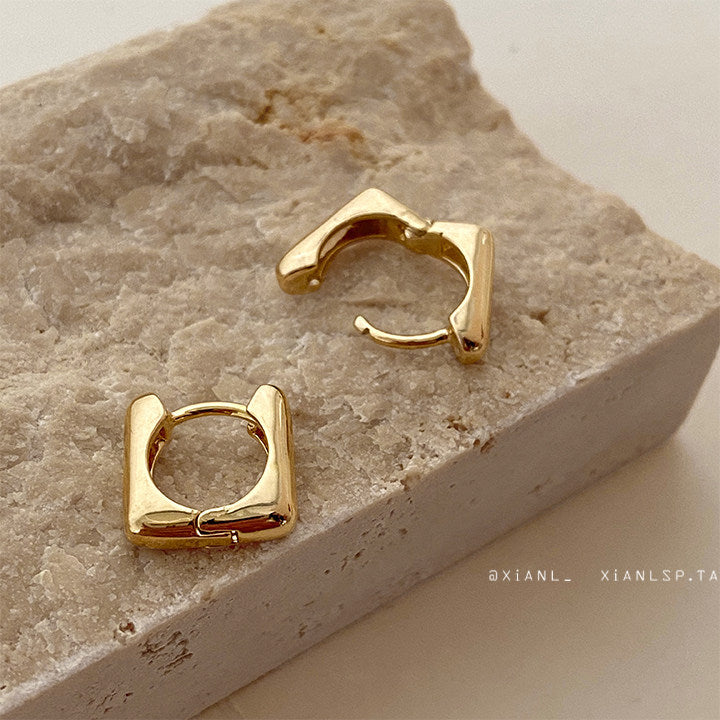 Square Ear Clip Female Design Personality High Stud Earrings