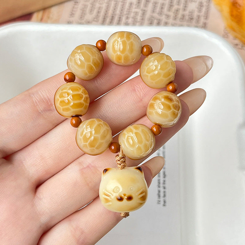 Bodhi Pliable Temperament Carved Plate Playing Fingertip Hand Toy Decompression Bracelet