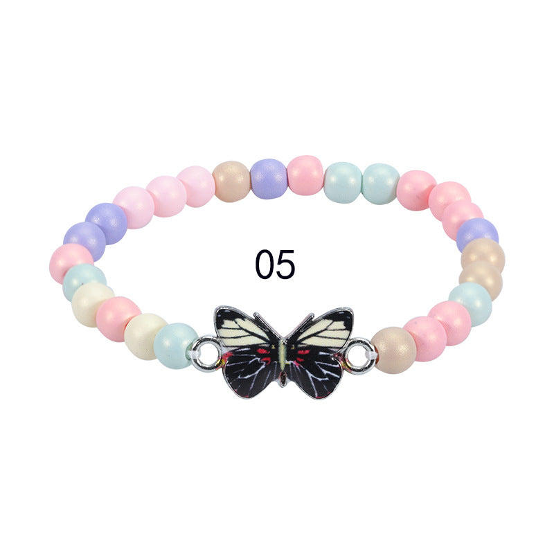 Children's Colorful Beaded Cute Butterfly Kindergarten Birthday Bracelets