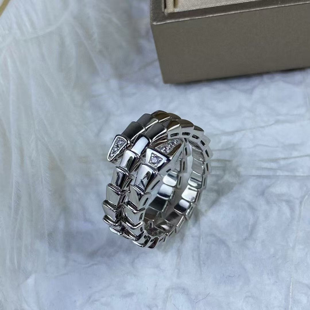 Women's & Men's High Version Spirit Snake Couple Thick Rose Plated Rings