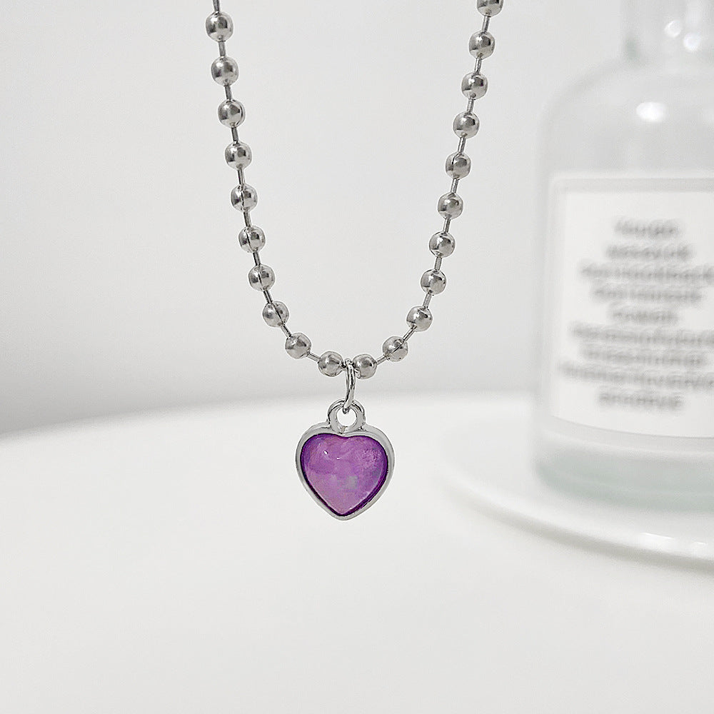 Colorful Moonstone Love Female Niche High-grade Light Luxury Clavicle Necklace