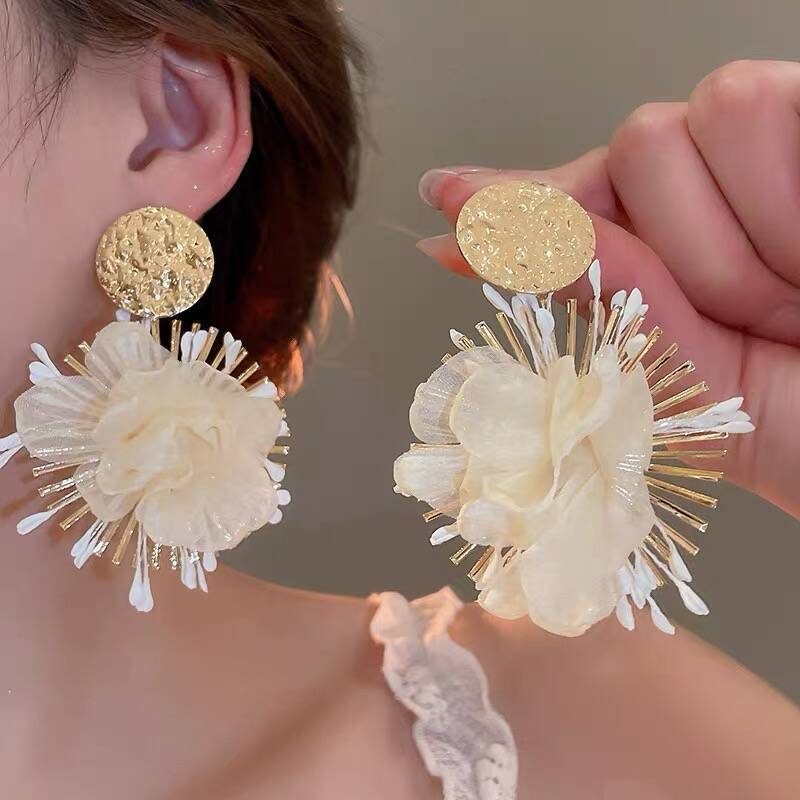 Seaside Vacation Style Flower Tassel Female Atmosphere Fairy Beaded Rings