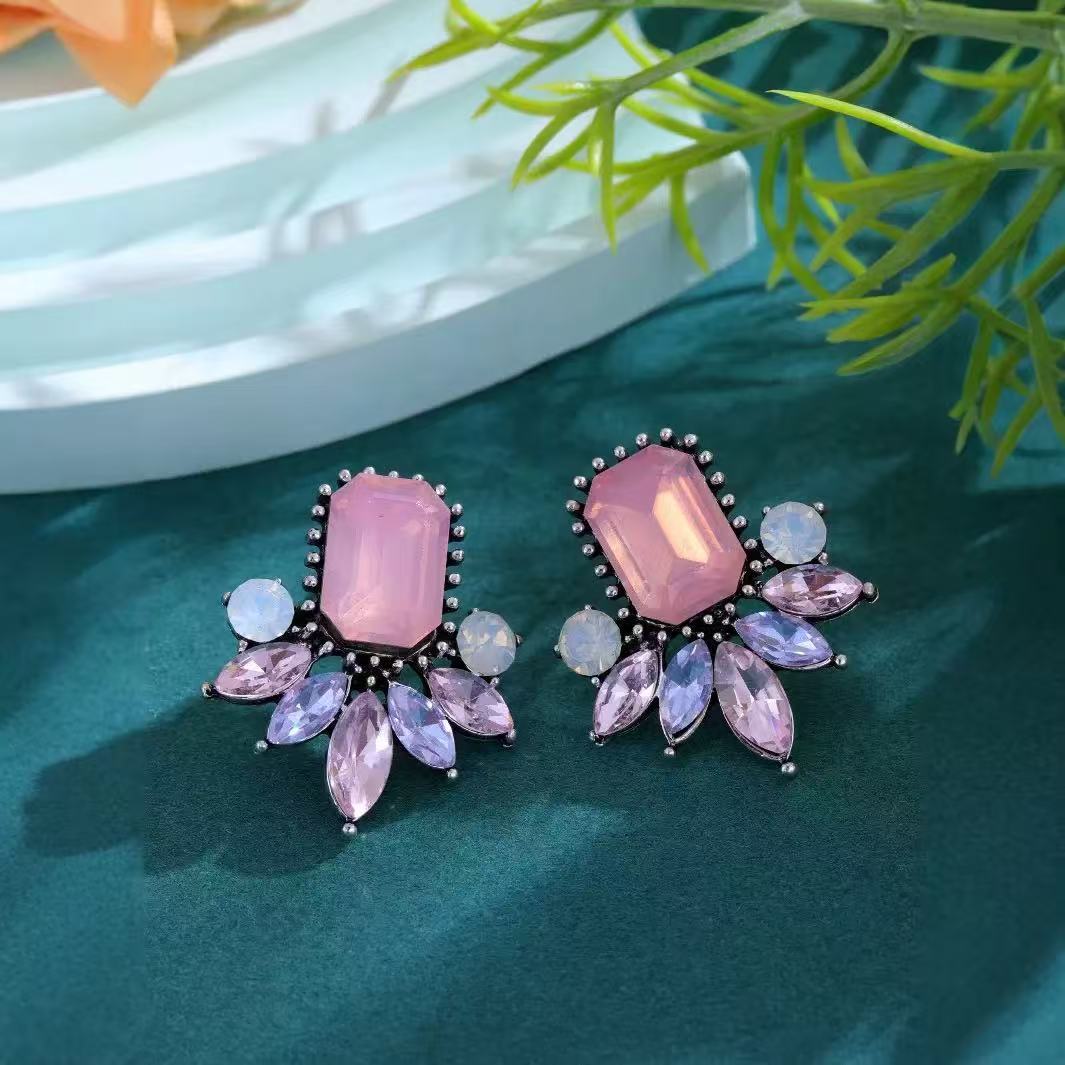 Women's Pair Cross Mirror Classic Fashion Simple Love Heart High-grade Earrings