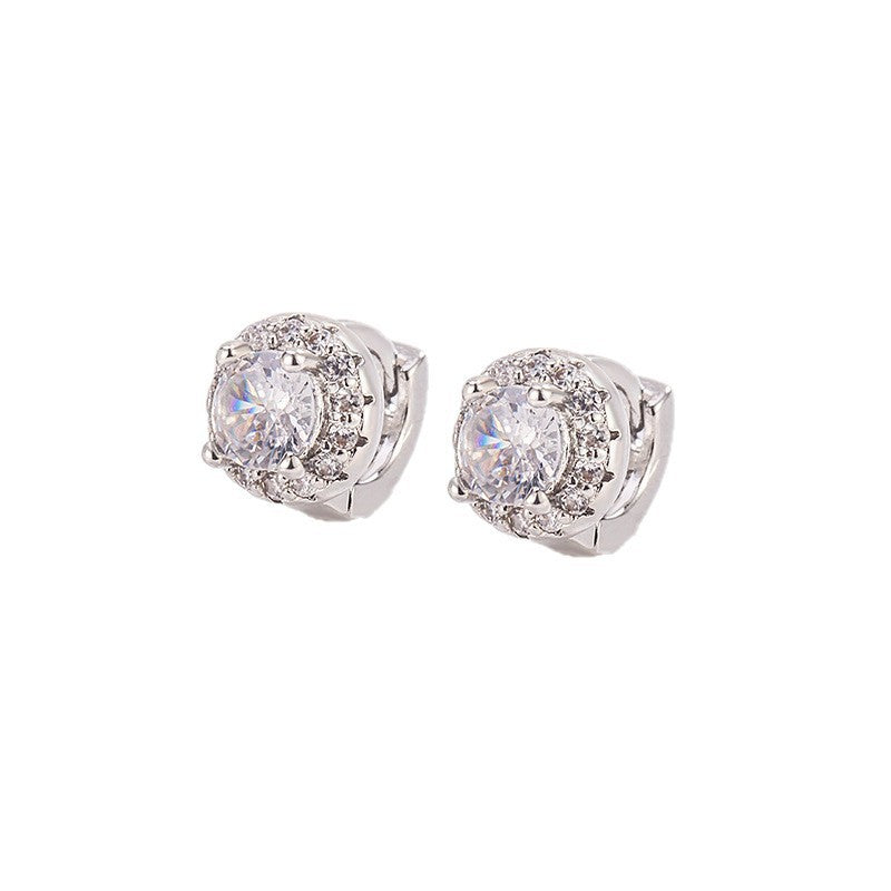 Round Diamond Clip No Need To Take Off Rhinestone Commute Ear Buckle