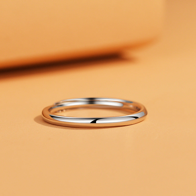 Glossy Simple Couple Design Classic Minimalist Rings