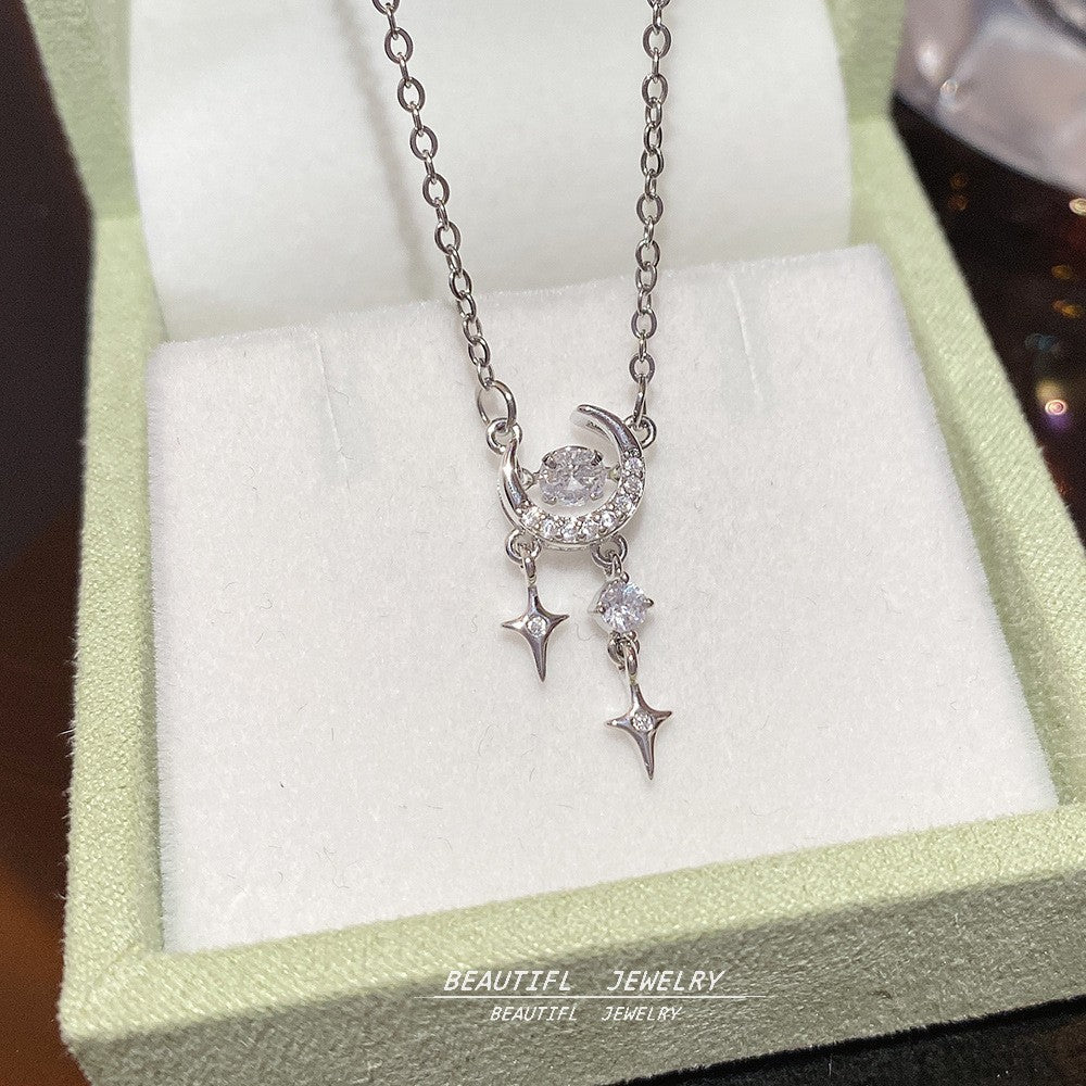 Women's Minority Simple Fashionable Elegant Zircon Clavicle Chain Titanium Steel Accessory Necklace