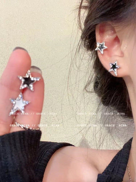 You Asymmetric Star Zircon Female High-grade Earrings