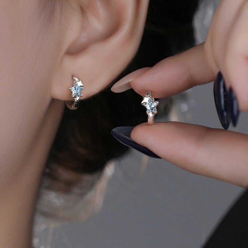 Women's Fashion Elegant Blue Clip Exquisite Versatile Personality Ear Buckle