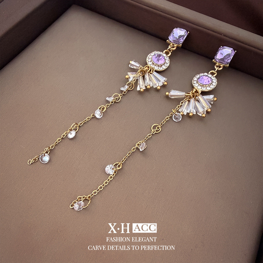 Elegant Zircon Butterfly Tassel Gentle Stylish Personality Stud Earrings