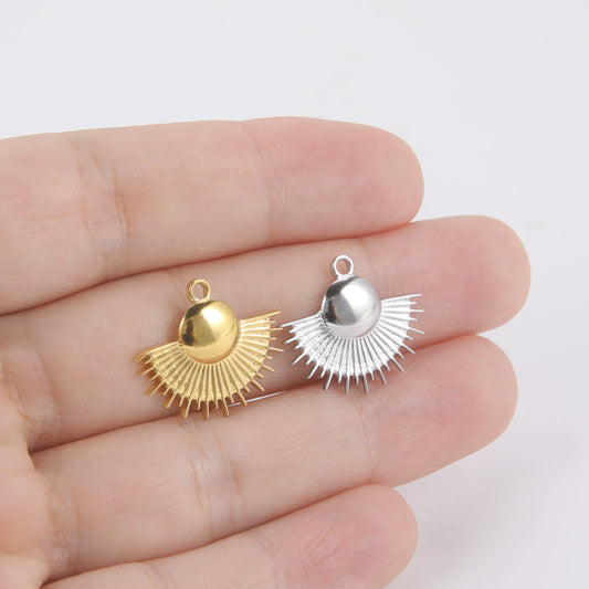 Hair Real Gold Plating Round Stainless Pendants