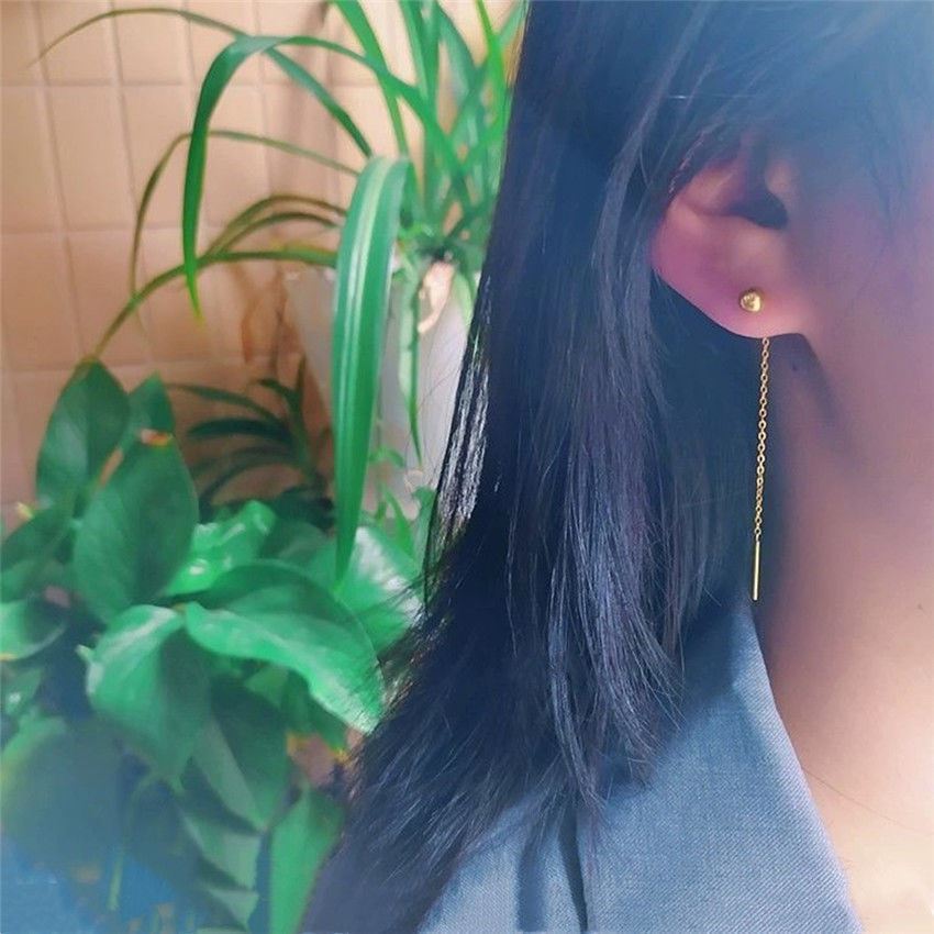 Women's Korean Style Titanium Steel Simple No Color Earrings