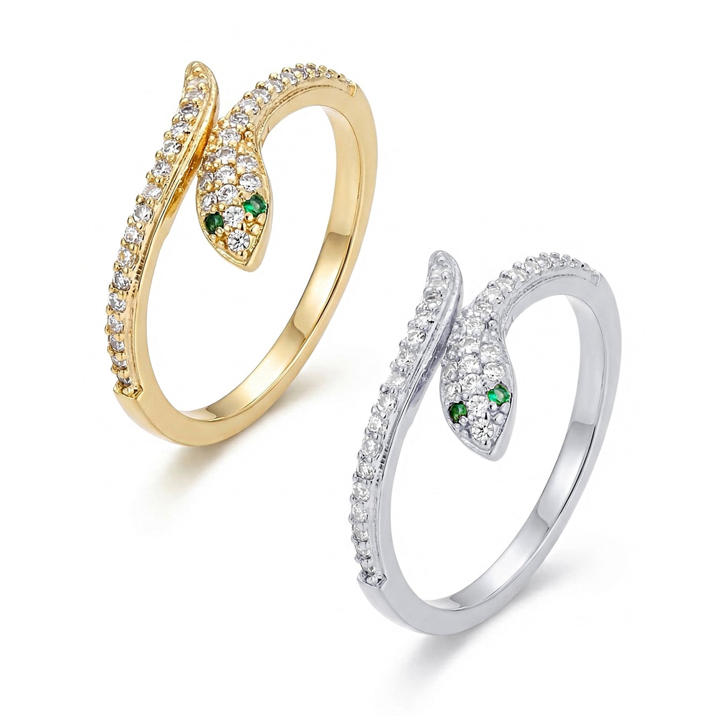 Inlaid Zircon Snake Female Niche High Sense Personality Affordable Rings