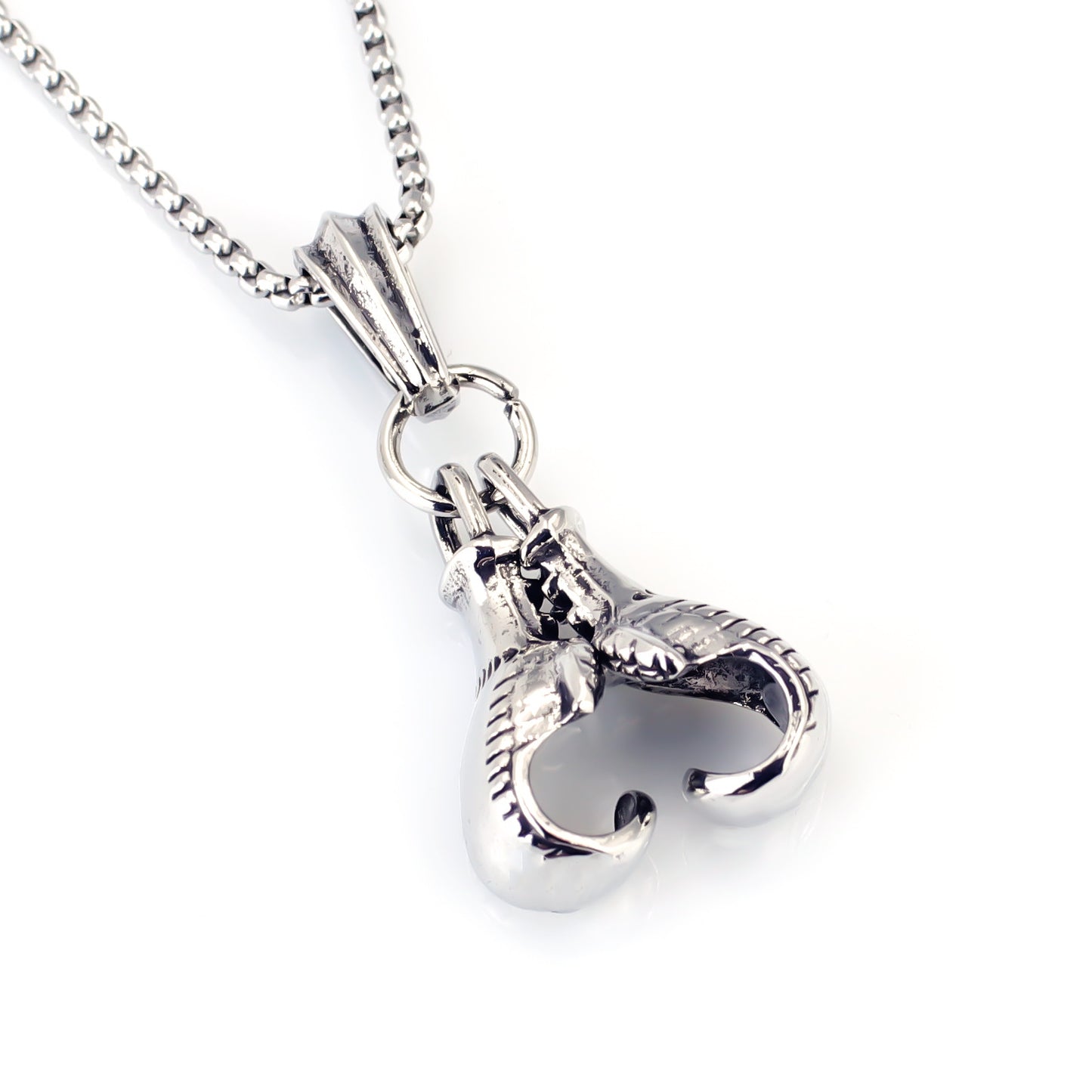 Men's Stainless Steel Boxing Physical Picture Domineering Necklace