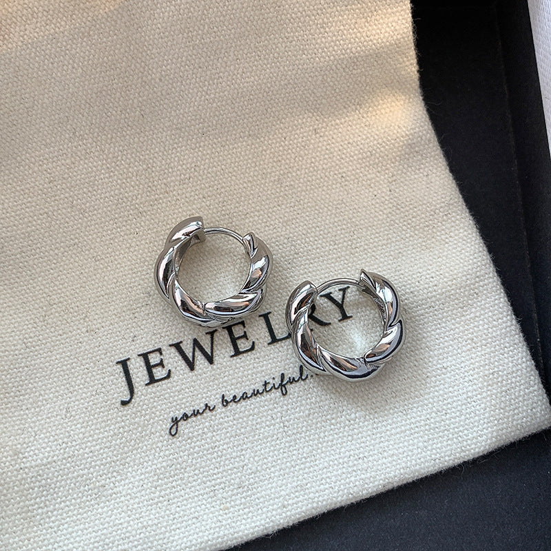 Rope Hoop Female Light Luxury Minority Design Earrings
