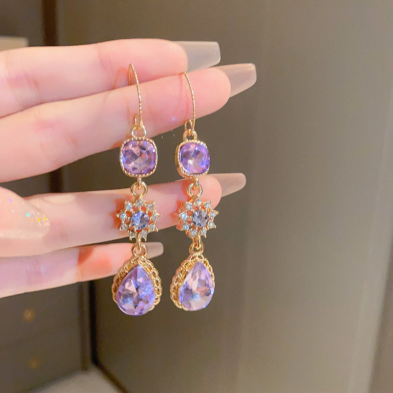 Zircon Butterfly Water Drop Ear Female Rings
