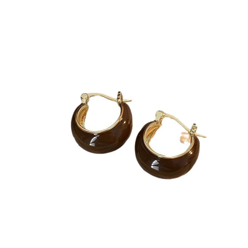 Electroplated Artificial Tigereye Clip Retro Fashion High Sense Light Rings