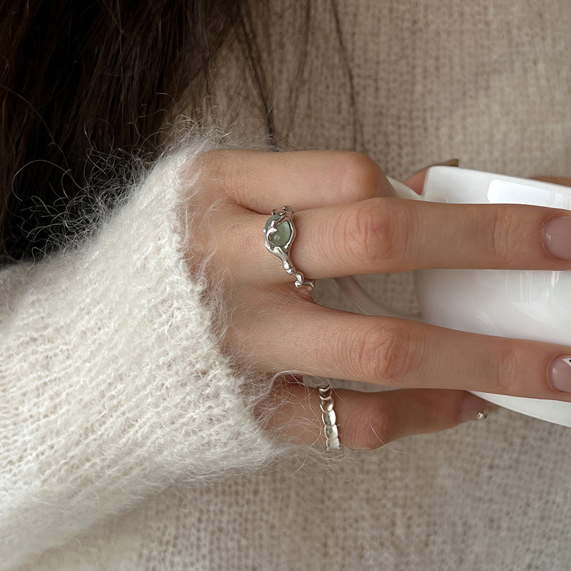 Design Chinese Jade Bamboo Female Fashionable Ring