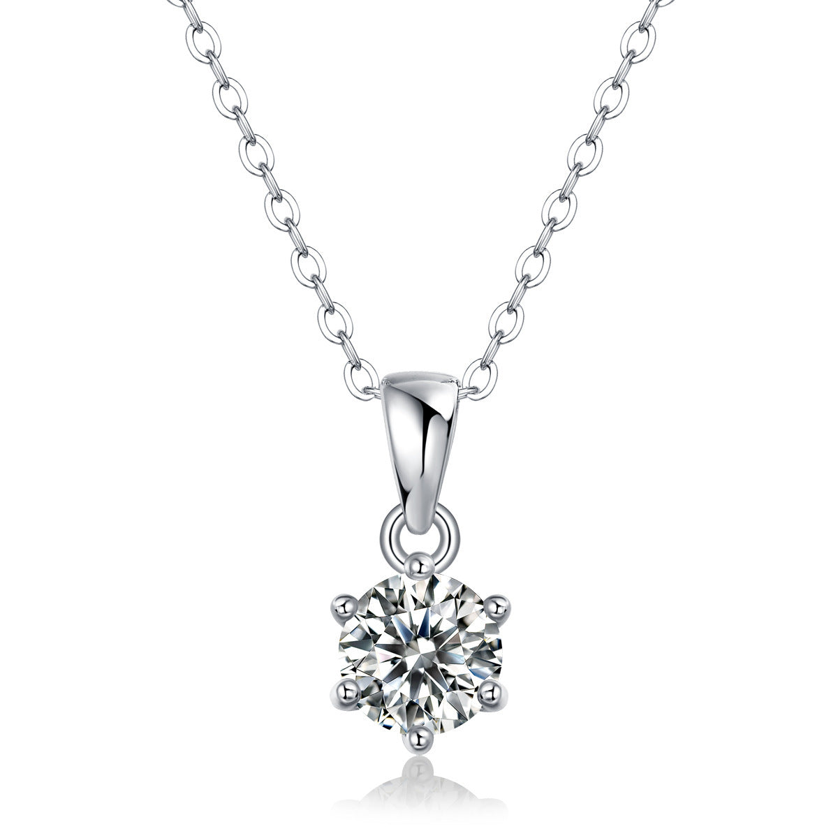 Sier Karat Moissanite Cool Wind Dancing Clavicle Necklace
