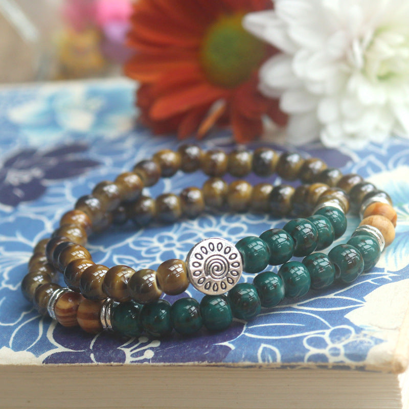 Ceramic Fresh Small Beads Two-circle Sisters Bracelet