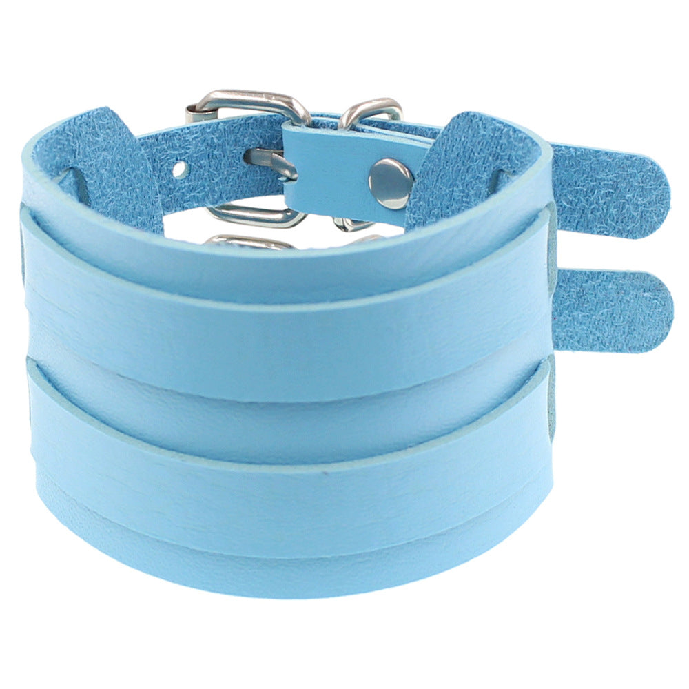 Protection Leather Korean Style Punk Couple Rivet Fashion Rock Domineering Bracelet