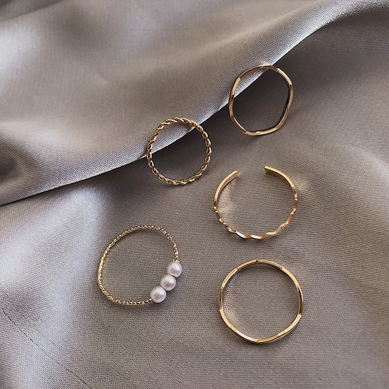 Cold Style Simple Suit Combination Female Opening Adjustable Index Finger Ring