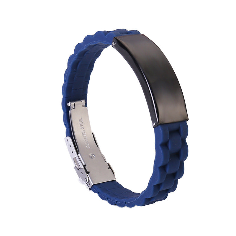 Men's Steel Ornament Personalized Engraved Silicone Fashion Bracelets