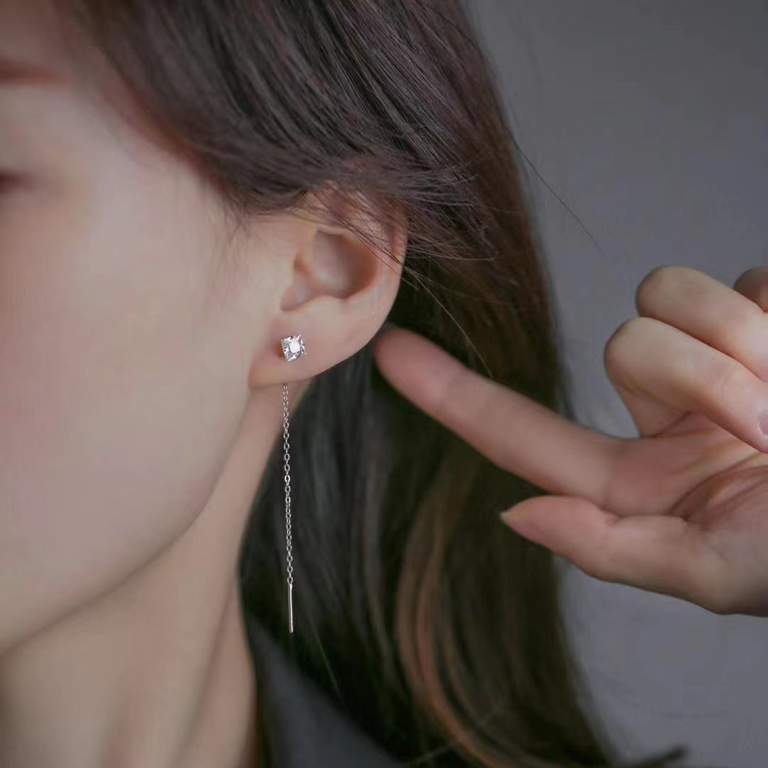 Women's Sterling Sier Zircon Light Luxury Tassel High-grade Korean Style Temperamental Rings