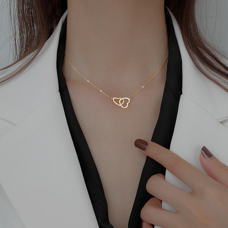 Sweet Pairs Of Love Simple Cold Necklaces