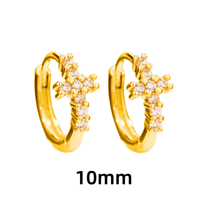 Diamond Cross Personalized Street Style Fashion Geometric Ear Buckle