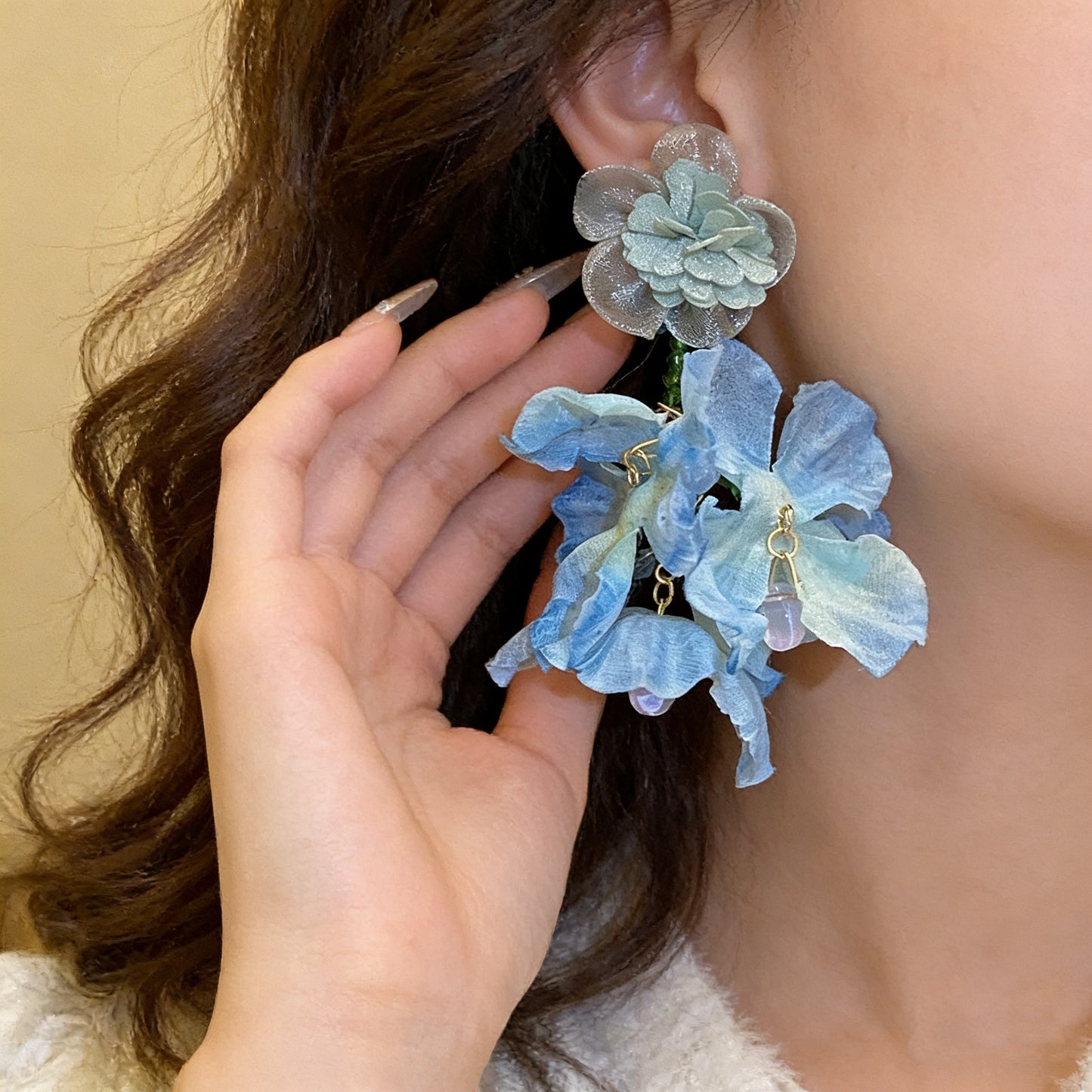 Dopamine Summer Seaside Vacation Style Flower Female Earrings