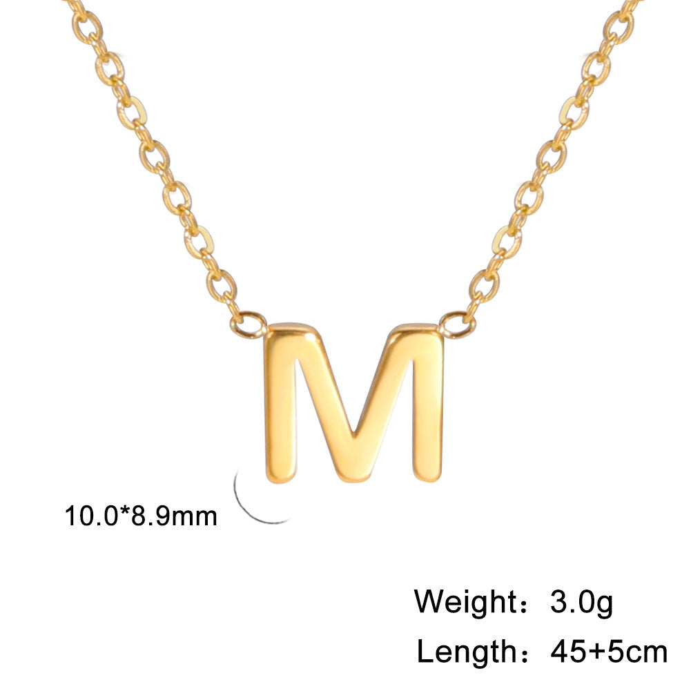 Cut Letter Titanium Steel Ornament Female Niche High Necklaces