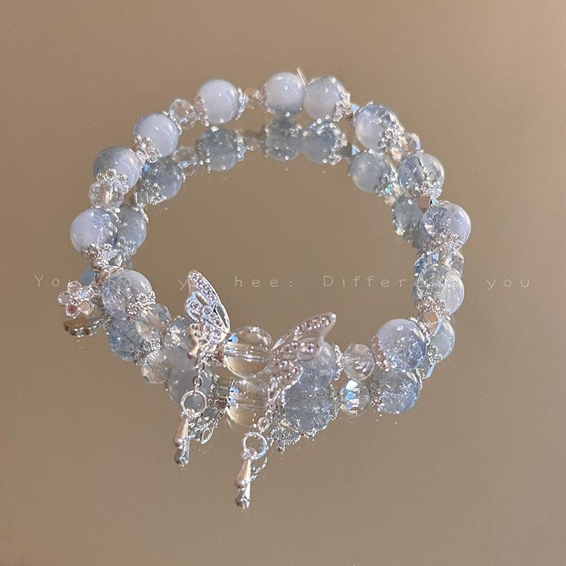 Flower Butterfly Beaded Female Summer Niche Design Bracelets