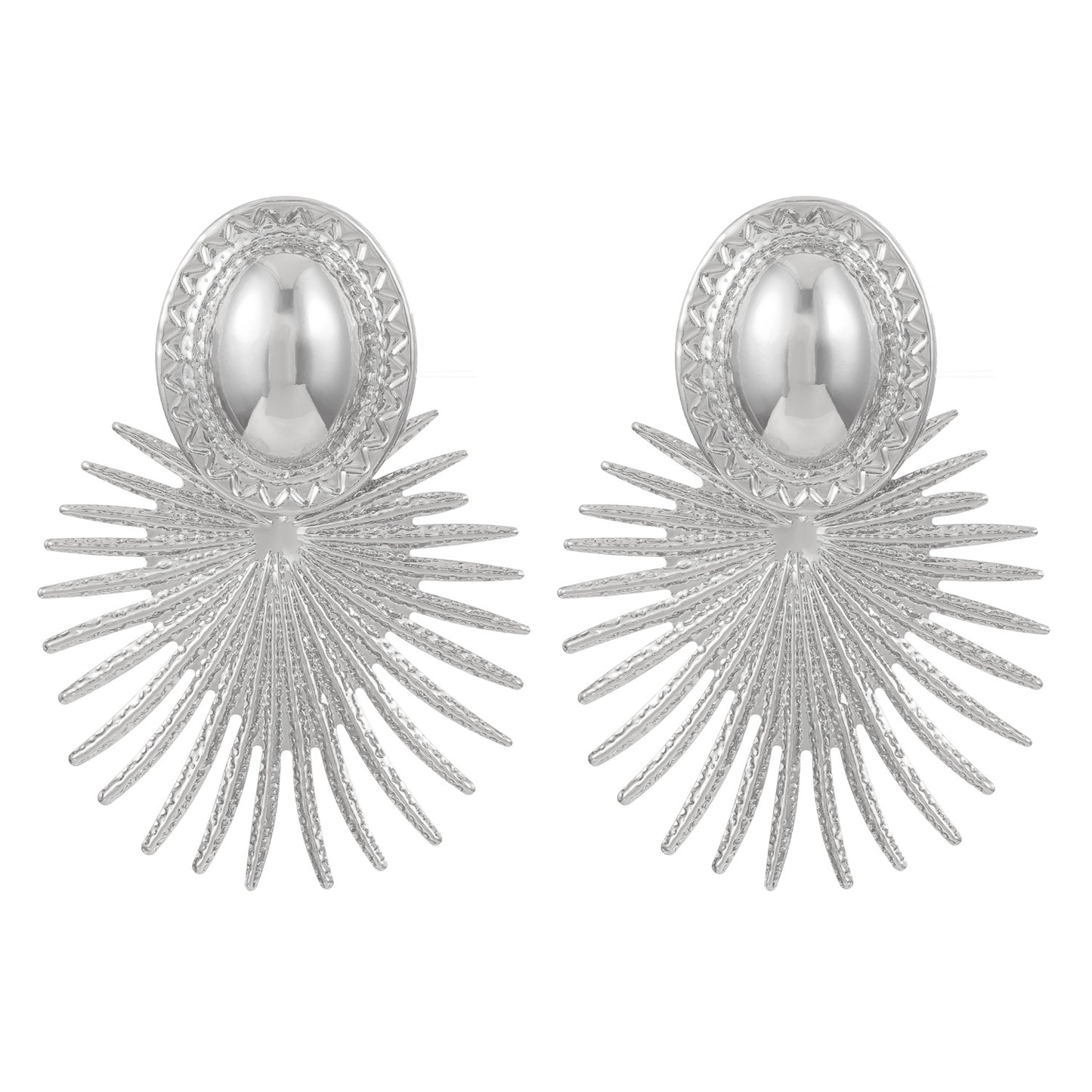 Fashion Popular Exaggerated Oval Alloy Versatile Earrings