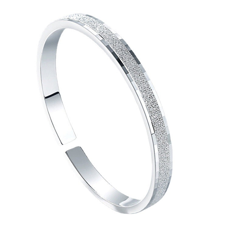 Women's Starry Frosted Open-ended Design Fashion White Bracelets