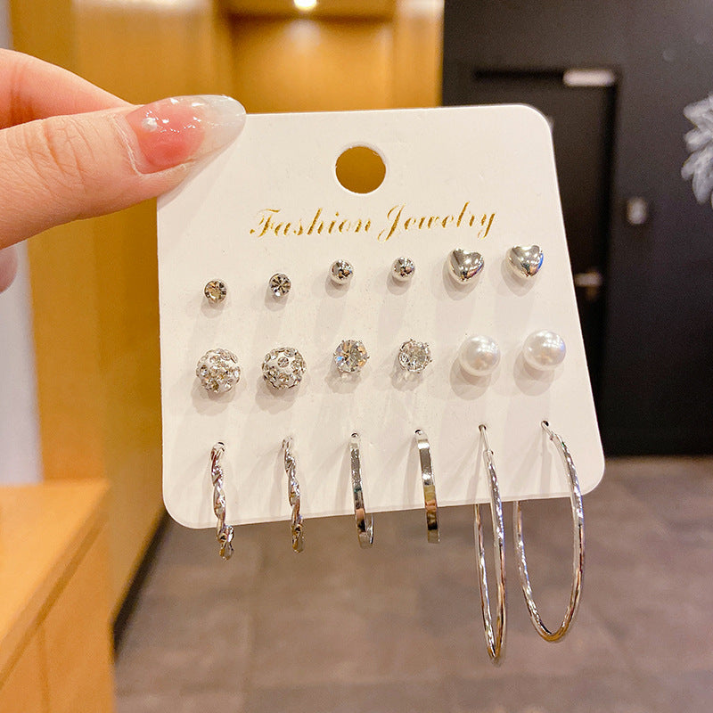 Women's Korean Style Metal Alloy Pearl High-grade Long Stall Light Stud Earrings
