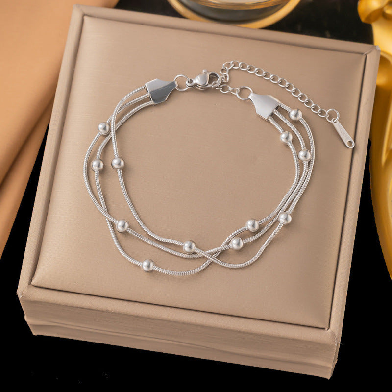 Titanium Steel Female Gold Fashion Light Luxury High Bracelets